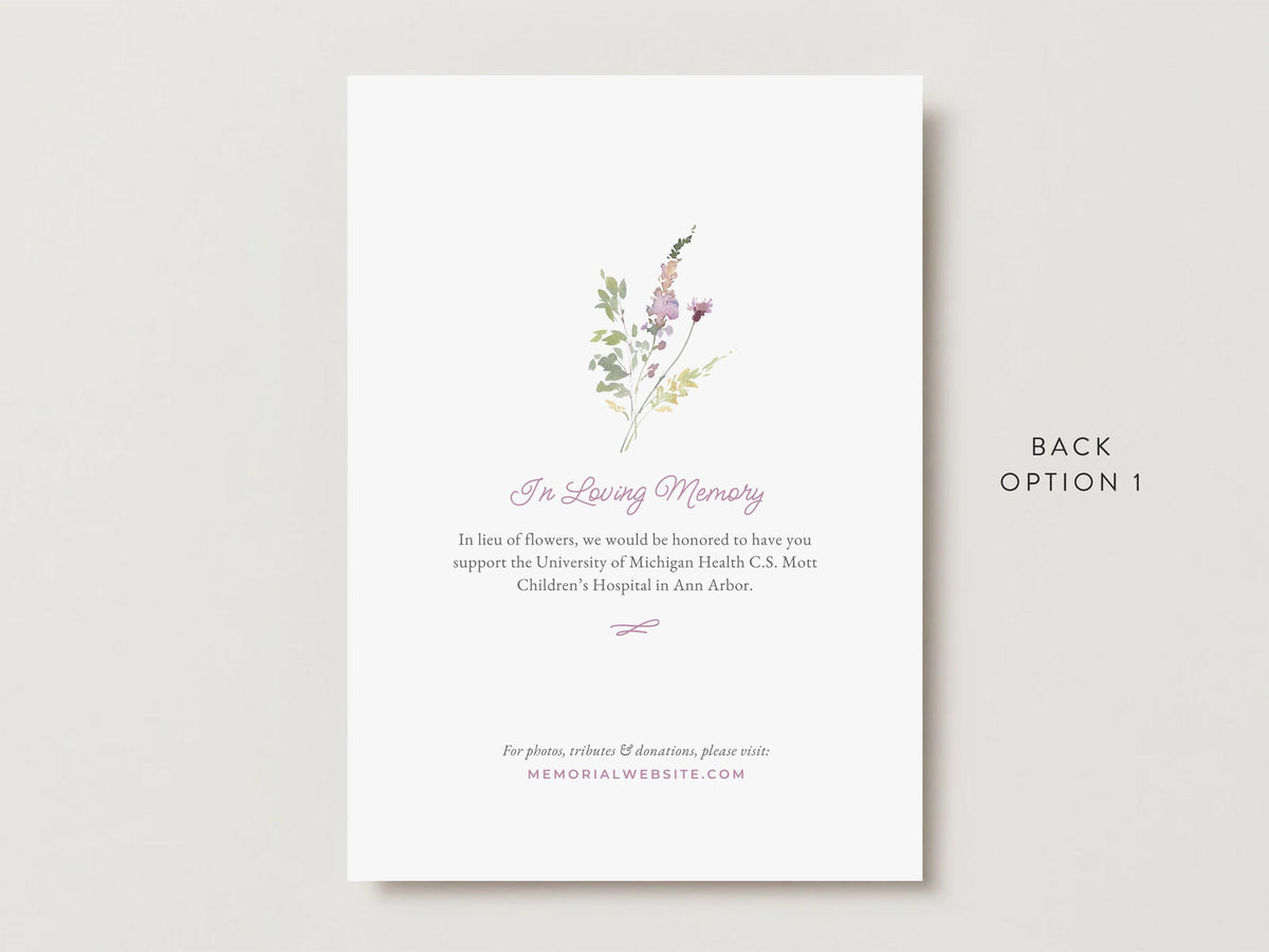 Pink Wildflower Infant Loss Memorial Invitation | Canva Template (5x7 in)