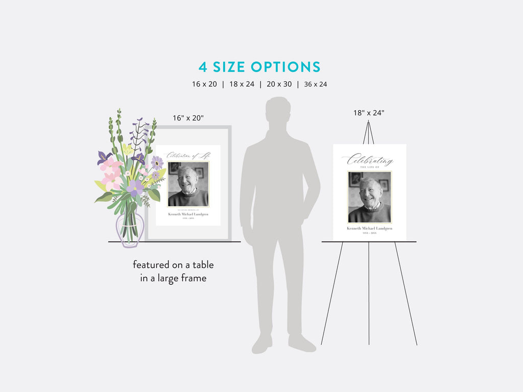 Classic Elegance Large Memorial Welcome Sign | Canva Template (4 Sizes)