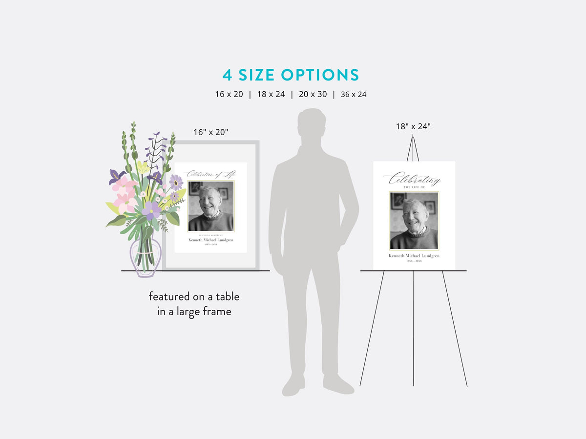 Classic Elegance Large Memorial Welcome Sign | Canva Template (4 Sizes)