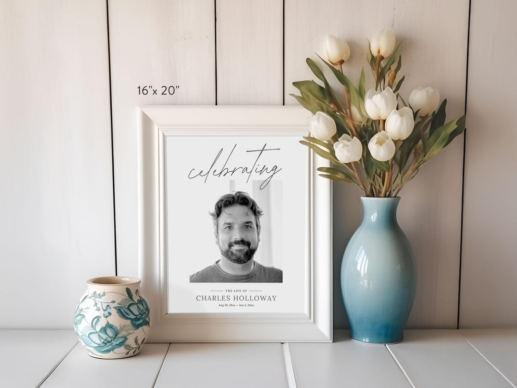 Modern Minimal Large Memorial Welcome Sign | Canva Template (4 Sizes)
