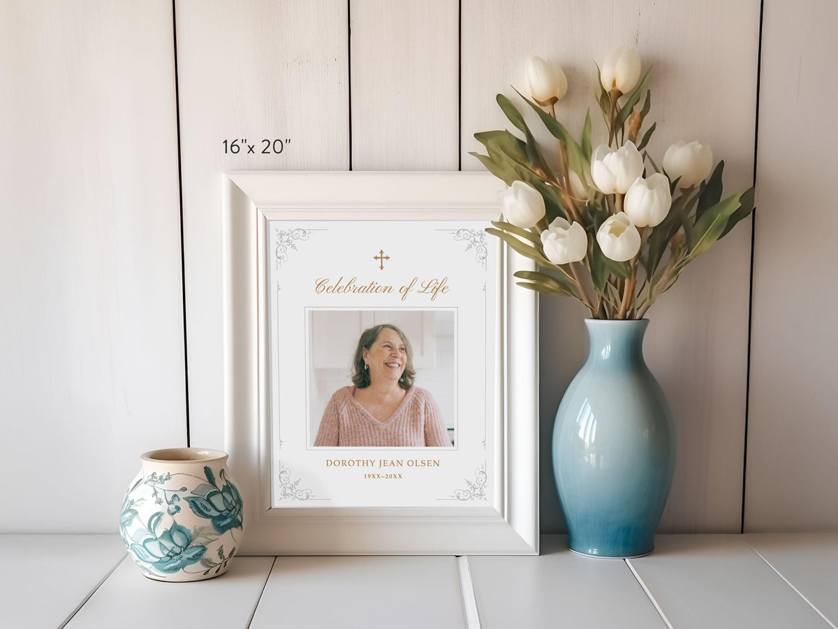 Ornate Frame Large Memorial Welcome Sign | Canva Template (4 Sizes)