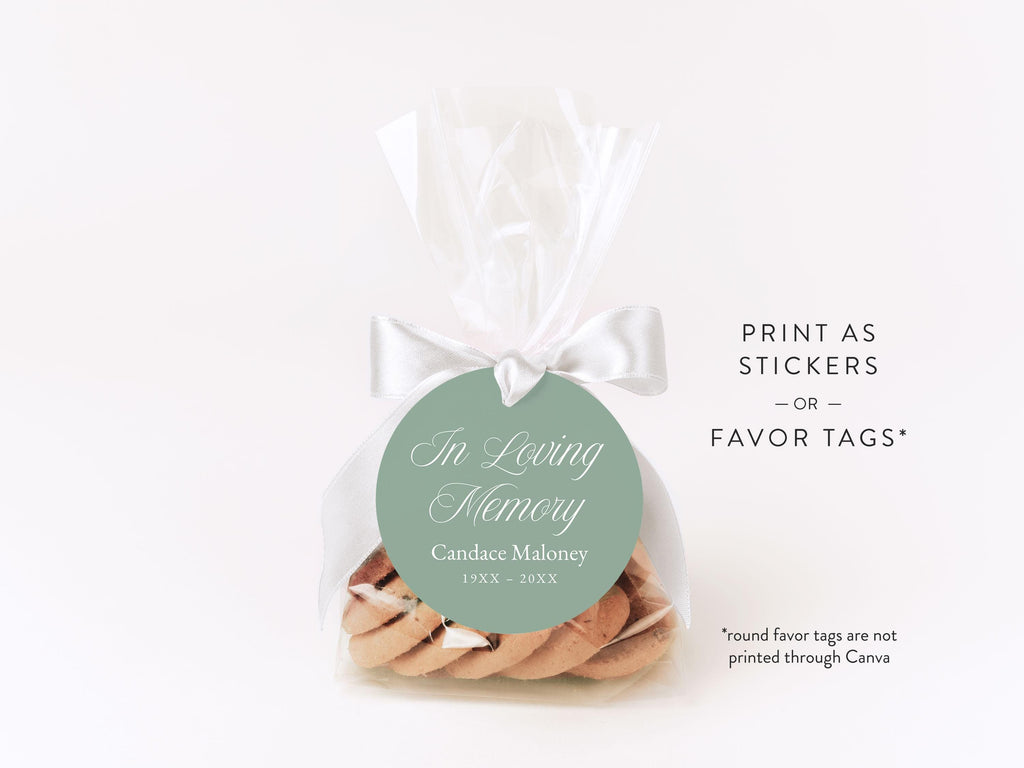 Greenery Cross Round Favor Stickers | Canva Template (2x2, 3x3, 4x4 in)