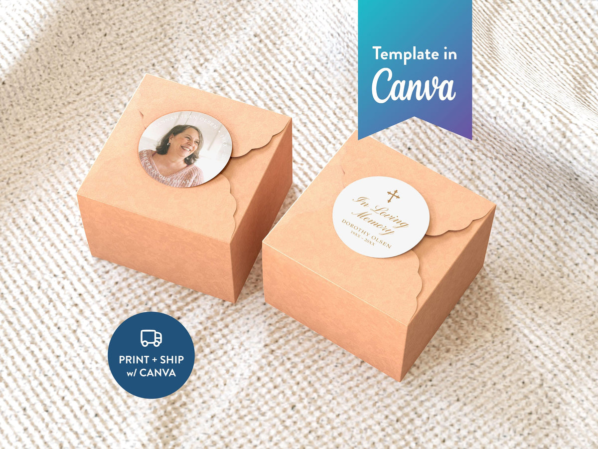 Ornate Frame Round Favor Sticker | Canva Template (2x2, 3x3, 4x4 in)