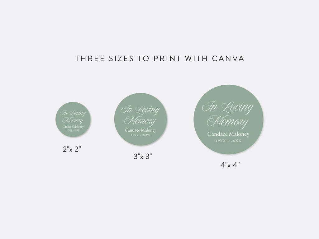 Greenery Cross Round Favor Stickers | Canva Template (2x2, 3x3, 4x4 in)