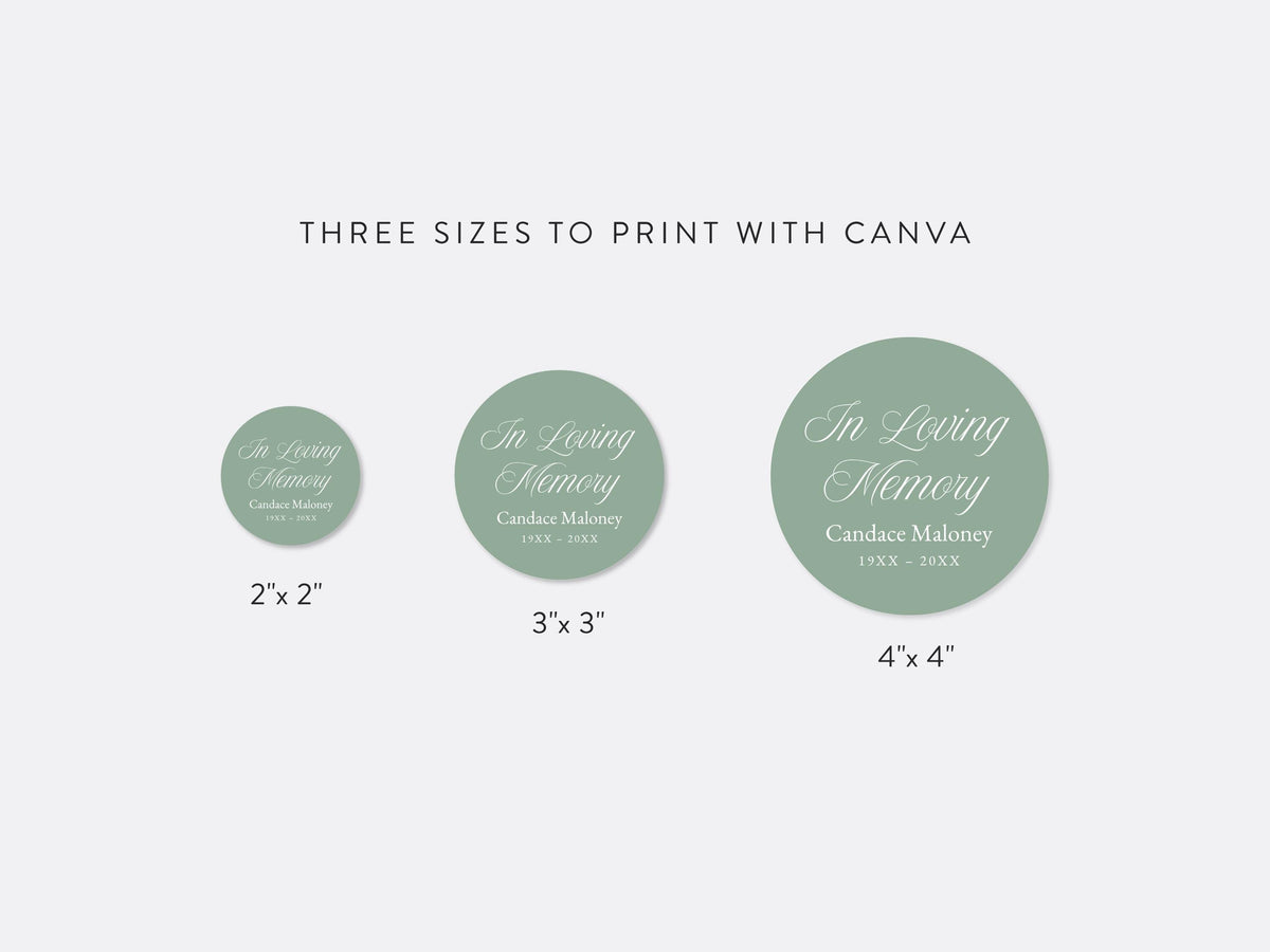 Greenery Cross Round Favor Stickers | Canva Template (2x2, 3x3, 4x4 in)
