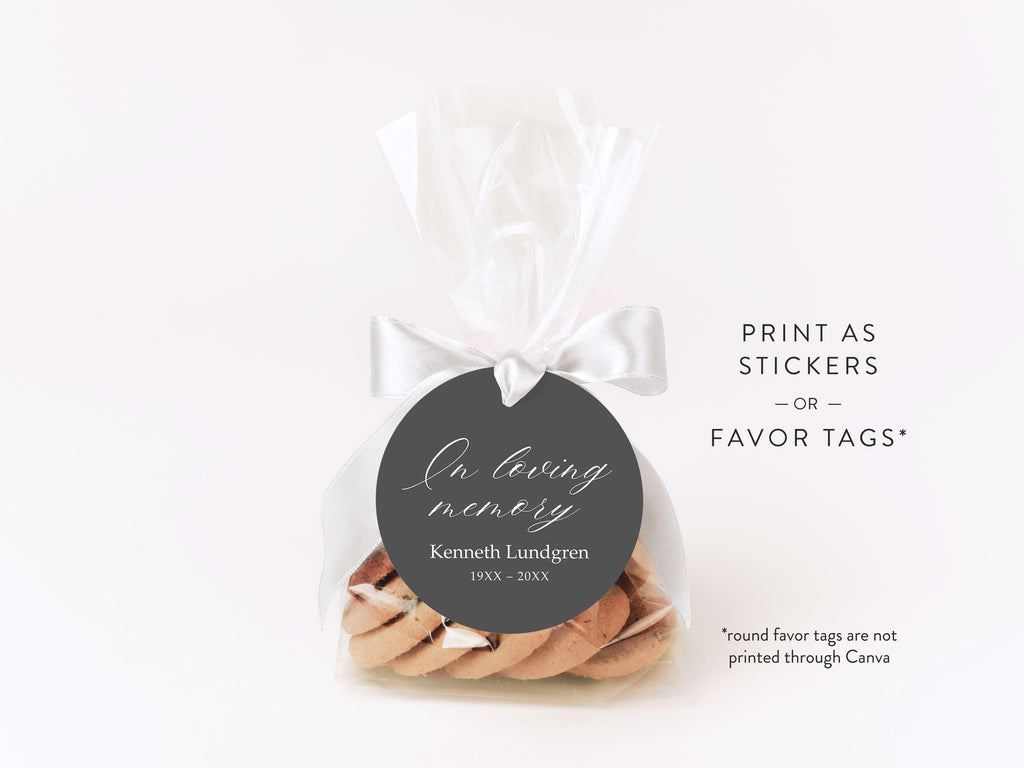 Classic Elegance Round Favor Stickers | Canva Template (2x2, 3x3, 4x4 in)