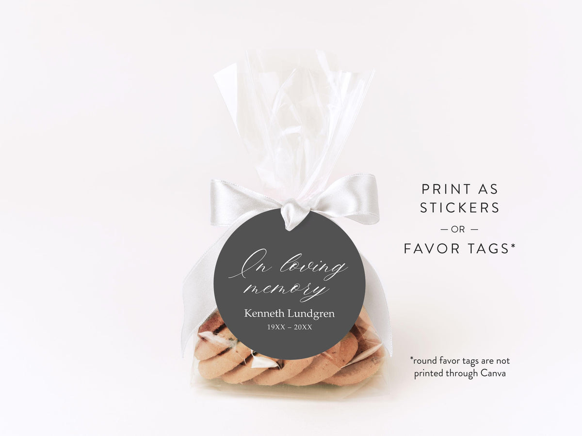Classic Elegance Round Favor Stickers | Canva Template (2x2, 3x3, 4x4 in)