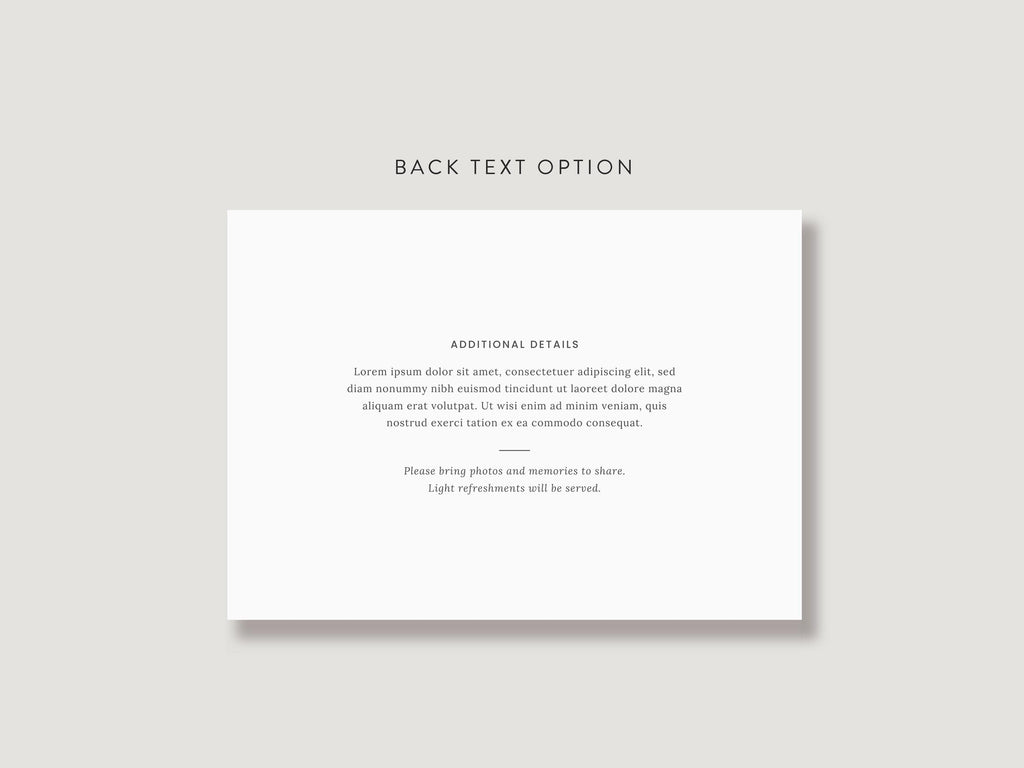 Modern Minimal Memorial Invitation | Canva Template (7x5 in)