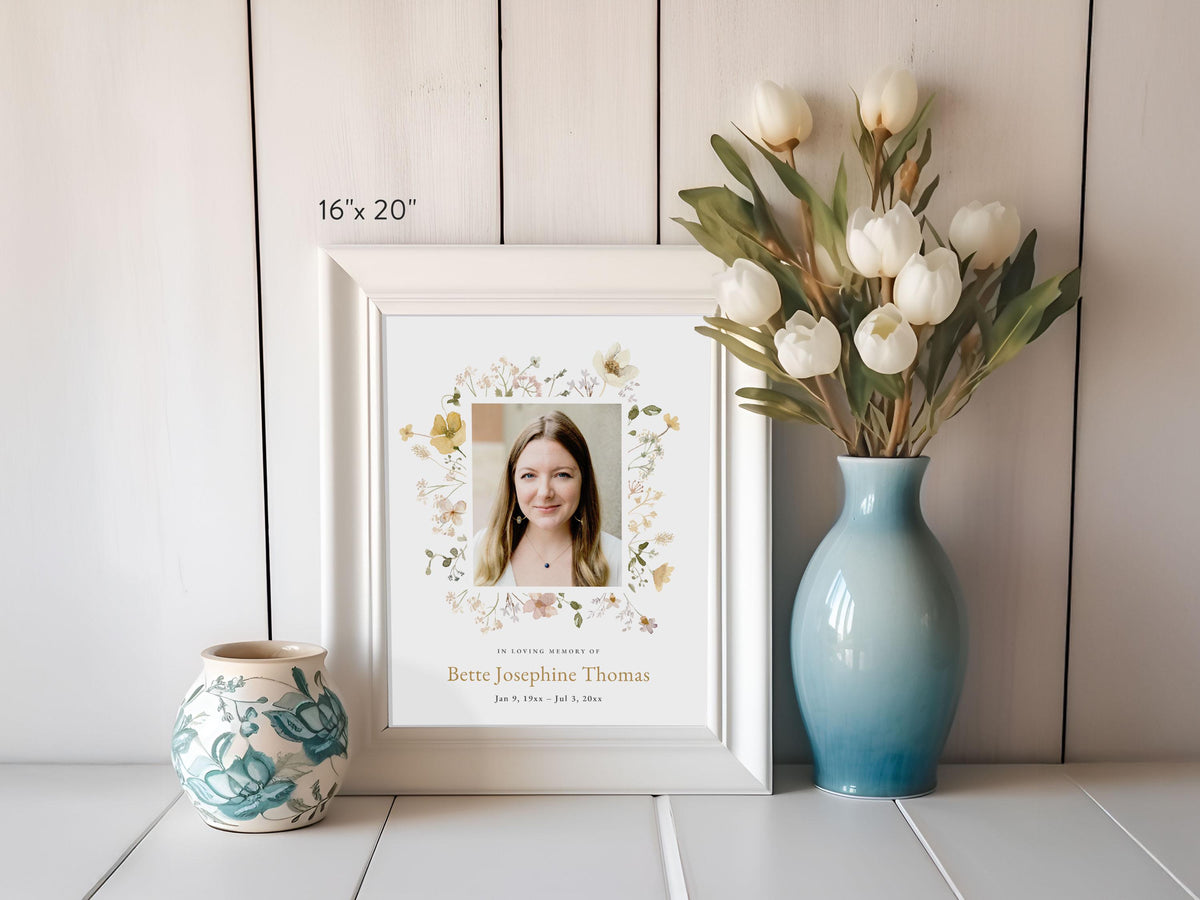 Flower Garden Large Memorial Welcome Sign | Canva Template (4 Sizes)