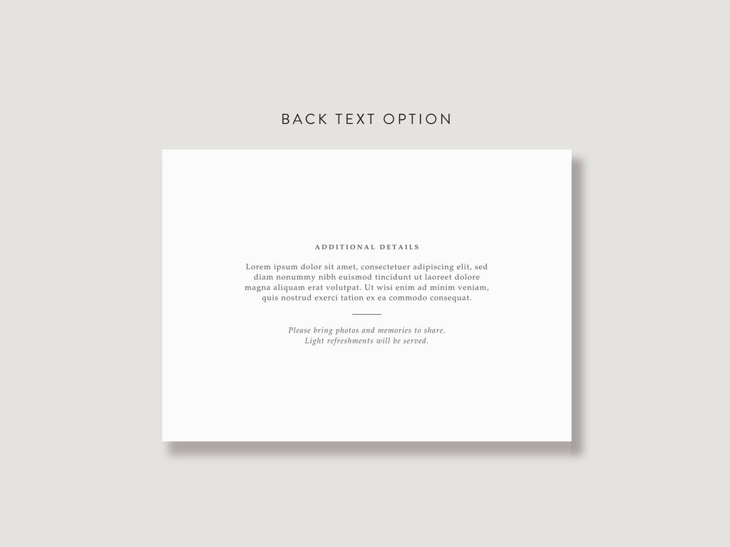 Classic Elegance Memorial Invitation | Canva Template (7x5 in)