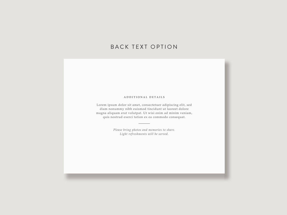 Classic Elegance Memorial Invitation | Canva Template (7x5 in)