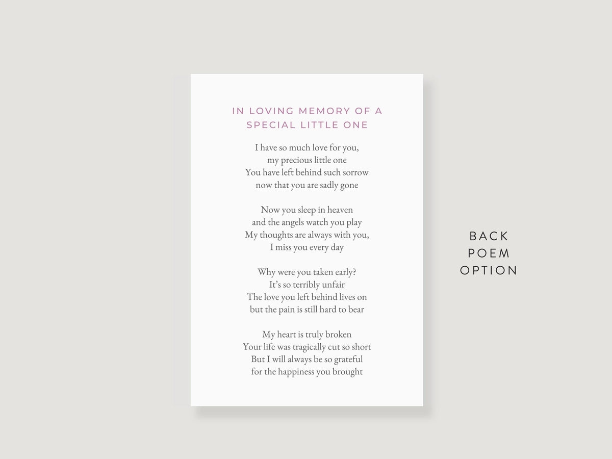 Pink Wildflower Infant Loss Prayer Card | Canva Template (3.5x5 in)