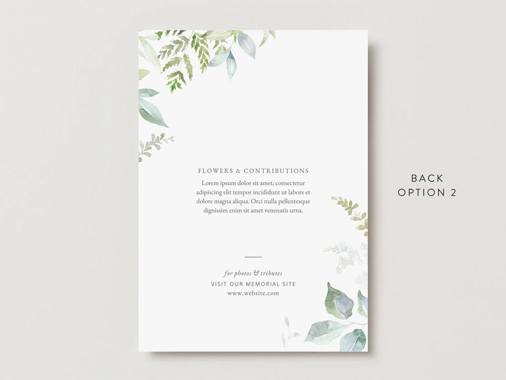 Greenery Cross Memorial Invitation | Canva Template (5x7 in)