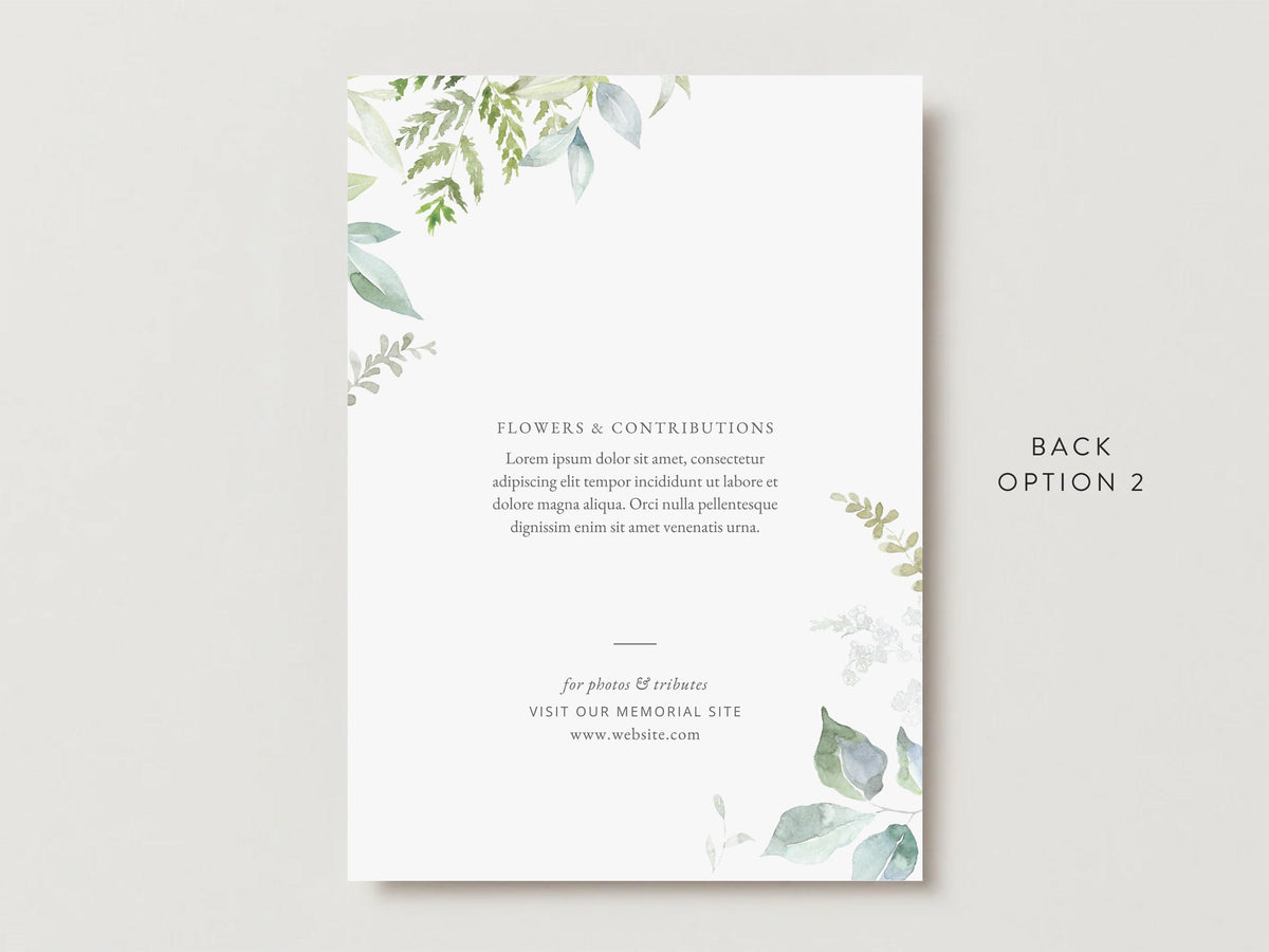 Greenery Cross Memorial Invitation | Canva Template (5x7 in)