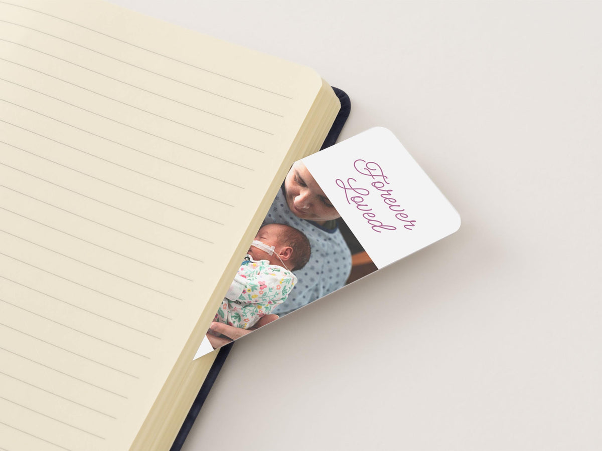Infant Loss Pink Wildflower Funeral Bookmark | Canva Template (2x6 in)
