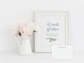 Blue Wildflower Share a Memory Sign and Card Set | Canva Template (8x10 in, 6x4 in)