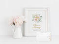 Floral Cross Share a Memory Sign and Card Set | Canva Template (8x10 in, 6x4 in)