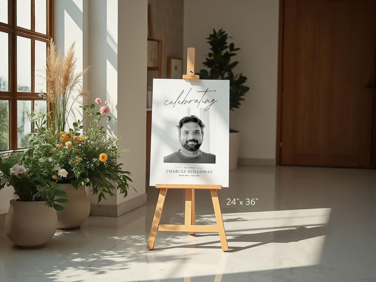 Modern Minimal Large Memorial Welcome Sign | Canva Template (4 Sizes)