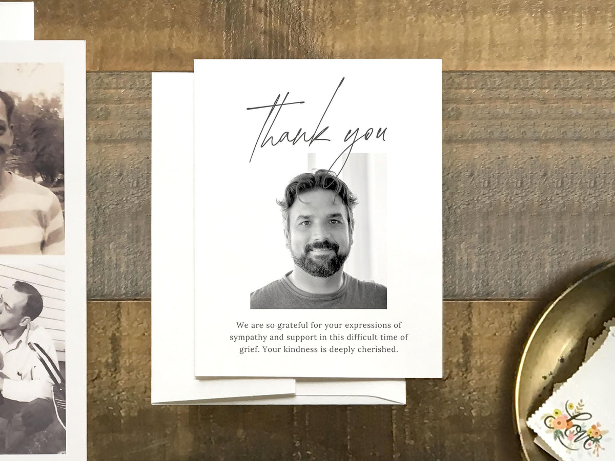 Modern Minimal Memorial Thank You | Canva Template (Flat, 4.25x5.5 in)