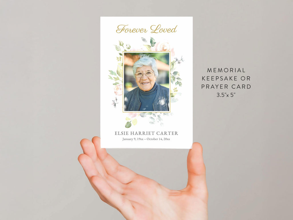 Floral Rose Prayer Card | Canva Template (3.5x5 in)