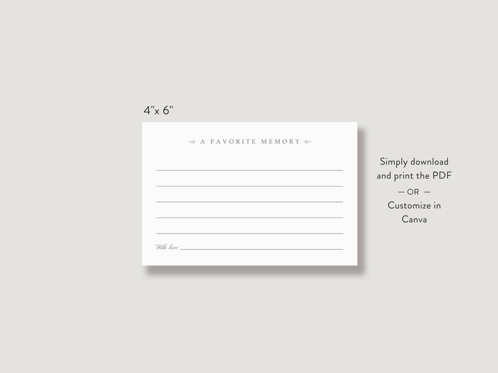 Ornate Frame Share a Memory Sign and Card Set | Canva Template (8x10 in, 4x6 in)
