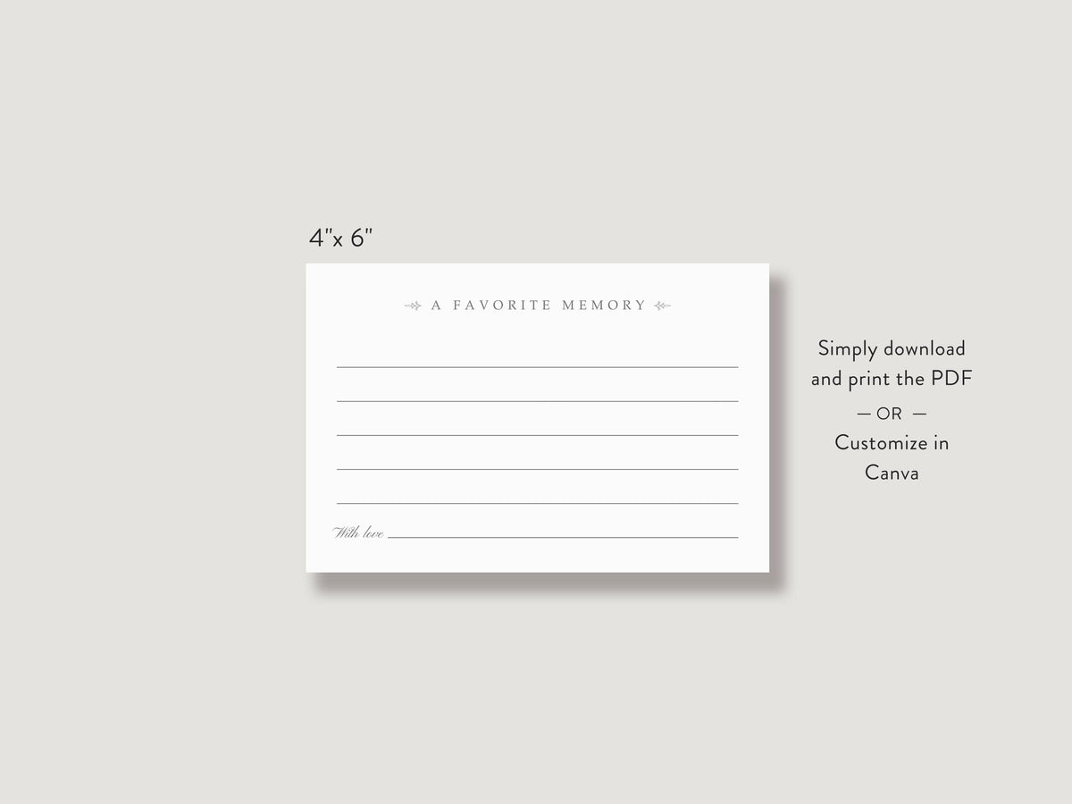Ornate Frame Share a Memory Sign and Card Set | Canva Template (8x10 in, 4x6 in)