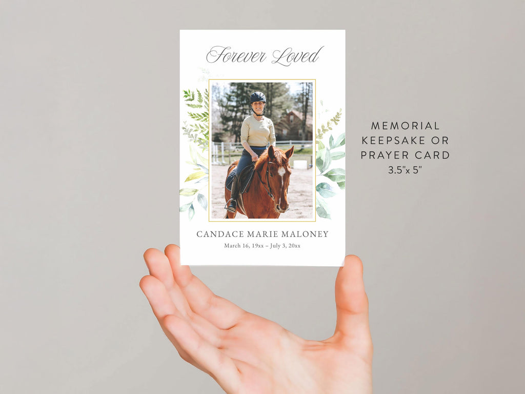 Greenery Cross Prayer Card | Canva Template, (3.5x5 in)