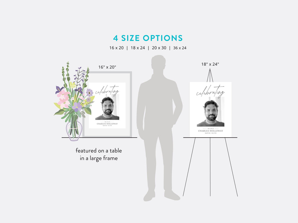 Modern Minimal Large Memorial Welcome Sign | Canva Template (4 Sizes)