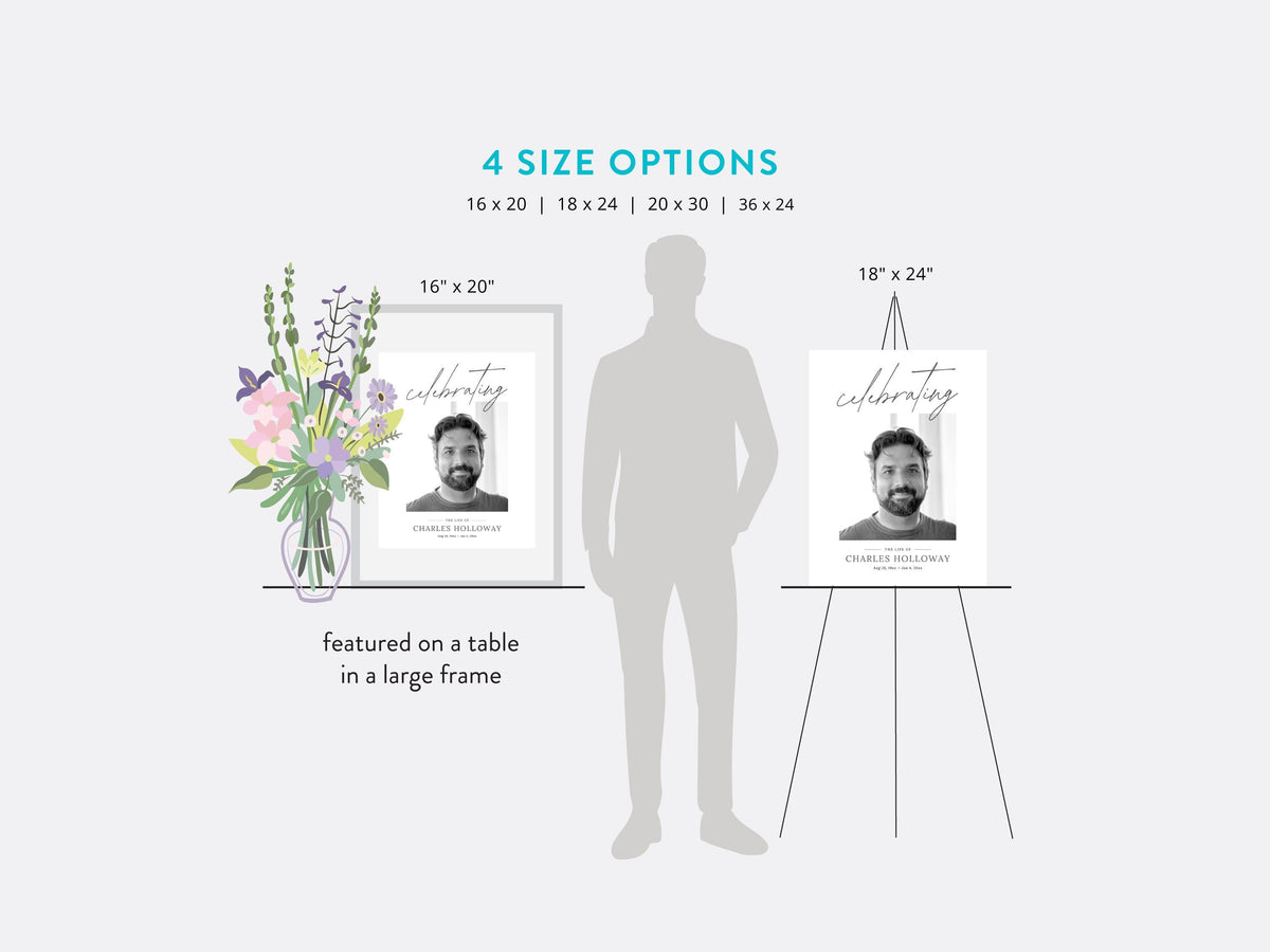 Modern Minimal Large Memorial Welcome Sign | Canva Template (4 Sizes)