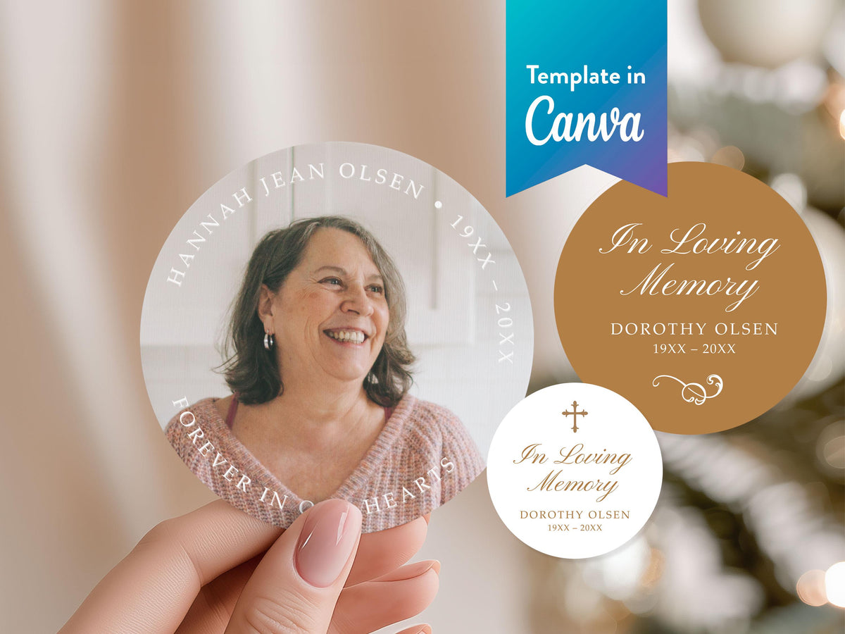 Ornate Frame Round Favor Sticker | Canva Template (2x2, 3x3, 4x4 in)