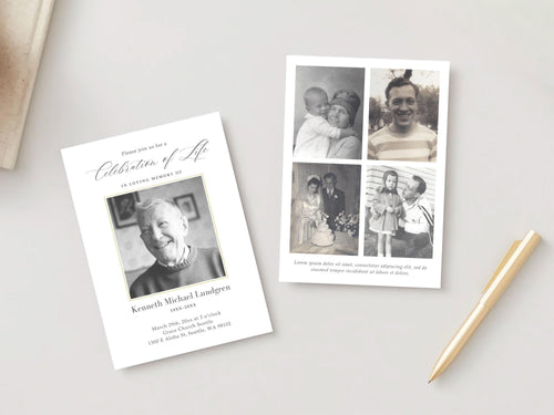 Classic Elegance Memorial Invitation | Canva Template (5x7 in)